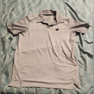 Oakley Polo Shirt Mens Tailored Fit Medium Gray Striped Hydrolix‎ Stretch Golf